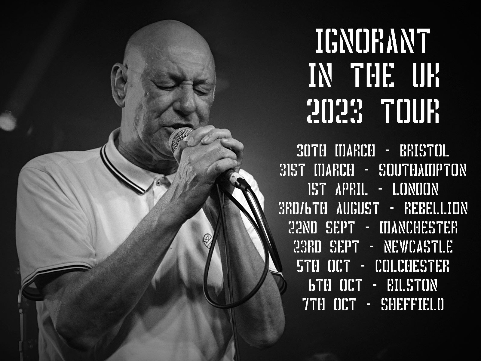 ‘Ignorant in the UK’, 2023 UK tour dates The Hippies Now Wear Black