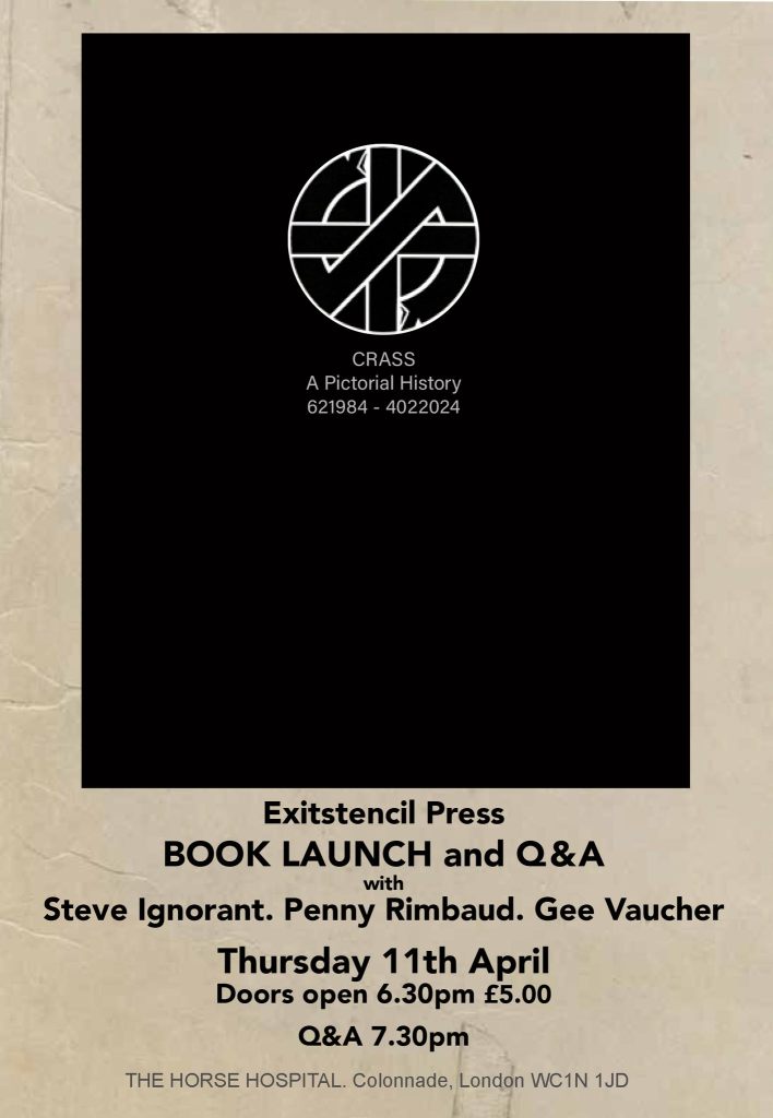 Crass - A Pictorial History - 621984-4022024 - launch event - 11 April 2024